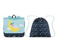 L'Ecole des Tann's Cartable Souple 29 cm Bleu/Jaune