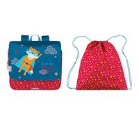 L'Ecole des Tann's Cartable Souple - Maternelle et Multi-activités 29 cm Bleu/Rouge
