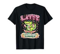 L'école est finie Cartoon Gator Summer Alligator Kids Tropical T-Shirt