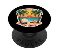 L'école est finie pour un enseignant d'été Vintage Beach Retro PopSockets PopGrip Adhésif