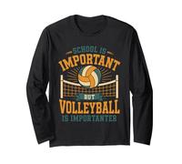 L'école est Importante Le Volleyball est Important Design Manche Longue