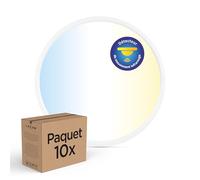 LECOM 10x Plafonnier LED Rond ou Applique Murale Ø 300x28 18W avec Détecteur de Mouvement et Capteur Crépusculaire Veilleuse Radar Lampe Plate Mince Luminaire CCT 3000-6000 K pour Couloirs Escaliers