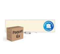 LECOM 6x Dalle LED 120x30 - Panneau LED Plafond Encastrable Blanc Chaud 4000lm 5 ans de garantie pour Faux Plafond Pave Luminaire Plafonnier (3000 K)