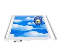 LECOM Panneau LED Ciel Bleu 62x62 - Plafonnier Nuage Effet Ciel 3D en Saillie Plafond Luminaire Blanc Froid Dalle LED Ultra Plat Imprimé (avec Cadre de Montage)