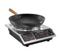 Lecon Chef Plaque à induction avec wok, plaque à induction simple 3500W, plaques chauffantes, capacité de charge 60 KG, minuterie et préréglage, 11 réglages de température et de puissance