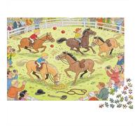 Leçon d'équitation de Poney Puzzle en Bois Imperméable Puzzles De 1000 Pièces pour Adultes Cadeaux Impossible Jeux De Stimulants