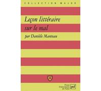 Leçon Littéraire Sur Le Mal
