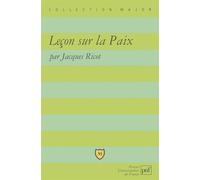 Leçon sur la Paix - Jacques Ricot - Puf - broché - Scolaire / Universitaire