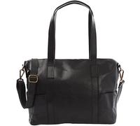 LECONI Shopper Look Vintage pour dames Besace Sac cabas Sac épaule Cuir véritable naturel Sac pour dames Sac en bandoulière Sac à main Cuir 37x28x15cm noir LE0061-buf