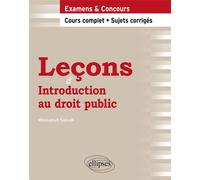 Leçons d’Introduction au droit public - Messaoud Saoudi - Ellipses - broché - Scolaire / Universitaire