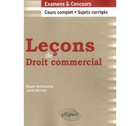 Leçons de Droit commercial. Cours complet et sujets corrigés