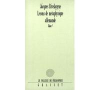 Lecons de metaphysique allemande t01 Tome 1 - Jacques Rivelaygue - Grasset - broché - Livre