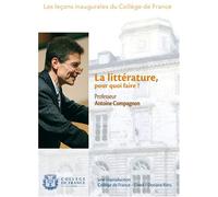 Leçons inaugurales du collège de France : la littérature, pour Quoi Faire