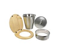 Lécopot Kit de fabrication toilettes sèches avec seau en inox 15 L - Ens_AC_seau_inox_standard_brut