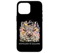 L'Écosse Appelle Highland Cow Flowers Scottish Vacation Coque pour iPhone 16 Pro Max