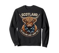 L'Écosse m'appelle et Je Dois y Aller : Highland Cow Scottish Trip Sweatshirt