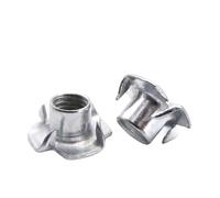 l'écouteur de type T, Écrou à quatre griffes M3 M4 M5 M6 M8 M10, écrou en T insertion borgne for quincaillerie de meubles bois(50pcs,M8)