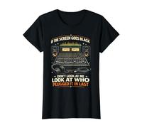 L'écran de Technicien audiovisuel Devient Noir Qui l'a branché T-Shirt Graphique avec Valeur, Femme, Noir, XL