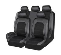 LECREA Ensemble de Housses de Siège de Voiture pour Mercedes Benz GLA AMG AMG GLA 35 AMG GLA 45, Protections étanches pour Sièges Avant et Arrière 5 Places, Housse de Siège en Cuir PU,B Black+Grey