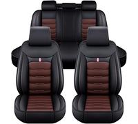 LECREA Housses de Siège Auto Complètes pour Subaru Forester 2005-2012, Protections de Siège Imperméables en Cuir PU, Housses de Sièges Avant et Arrière pour 5 Places,C Black+Coffee