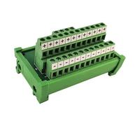 Lecreatekit Bornier de distribution d'alimentation 2 entrées 12 sorties, 25 A DIN Rail Mount Splitter Board pour commande de moteur PLC, 78 x 49 x 46 mm PVC vert
