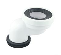 Lecreatekit Buse de tuyau de WC en PVC, raccord droit ou excentrique, joint en caoutchouc, décalage réglable (D)