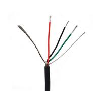 Lecreatekit Câble de raccordement blindé pour guitare électrique 24 AWG à 4 conducteurs, câble de réduction du bruit en étain-cuivre pour câblage de guitare électrique, noir, 35 cm