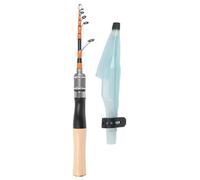 Lecreatekit Canne à Pêche Télescopique Portable 1.5m Carbon UL Power 1.8-4.5kg Poids de Ligne 7 Sections avec 6 Guides pour Casting et Moulinets Noir