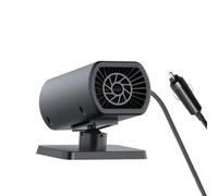 Lecreatekit Chauffage de voiture portable 150 W 12 V avec support réglable, ventilateur de chauffage rapide double mode pour désembuage du pare-brise en hiver, noir
