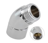 Lecreatekit Coude de douche G1/2 135 degrés chromé en acier inoxydable 304 avec filetage femelle et mâle pour salle de bain
