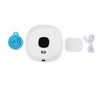 Lecreatekit Distributeur automatique de savon en mousse mural avec écran LCD, distributeur manuel de salle de bain sans contact indiquant la température et le niveau de batterie, blanc