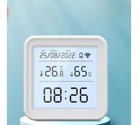 Lecreatekit for zigbee Moniteur de température et d'humidité avec écran LCD rétroéclairé, pour alertes intelligentes et exportation de données, hygromètre thermomètre sans fil pour la maison, blanc