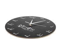 Lecreatekit Horloge murale note de musique 30 x 30 cm en acrylique avec motif bâton pour salon studio de musique noir