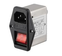 Lecreatekit IEC Filtre d'alimentation avec interrupteur de sécurité léger, boîtier en métal pour réducteur de bruit EMI pour équipements industriels, 3A 6A 10A CW2B-T CW2C-T