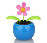 Lecreatekit Jouet à énergie solaire en forme de fleur dansante sans piles avec mouvement de secouage automatique pour tableau de bord de voiture, décoration d'intérieur, plastique ABS, style assorti
