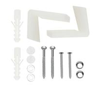 Lecreatekit Kit de fixation au sol coudé en acier inoxydable pour cuvette WC bidet pour lavabo semi-piédestal avec couvercles à tête de vis - Argenté/blanc