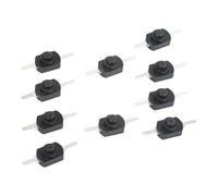 Lecreatekit Lot de 10 boutons poussoirs à verrouillage marche/arrêt 1 A 30 V 2 broches en cuivre pour mini lampe de poche, audio, télécommande et électronique de bricolage