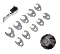 Lecreatekit Lot de 10 clés à pied de biche 3/8 10-22 mm pour ynamométrique écrous difficiles à atteindre Kit d'outils de réparation automobile Argenté