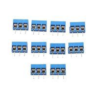 Lecreatekit Lot de 10 connecteurs de bornier KF301-3P à 3 broches pour circuit imprimé Arduino DIY Electronics Bleu 5,08 mm