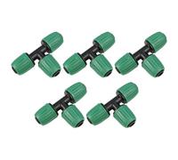 Lecreatekit Lot de 10 connecteurs en T d'irrigation goutte à goutte de 16 mm avec barbes de verrouillage pour tuyau de 1,27 cm (DI 13 mm/diamètre extérieur 16 mm) - Utilisation jardin et ferme