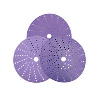 Lecreatekit Lot de 10 disques de ponçage poreux violets de 15,2 cm grain P80-P600 pour ponceuse cyclone, auto-agrippant, abrasif humide et sec pour peinture automobile
