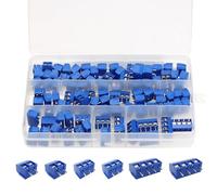 Lecreatekit Lot de 100 borniers à vis PCB 2P 3P 4P 5,08 mm Connecteurs bleus pour Arduino pour Raspberry Pi GPIO Extension 150 V 6 A