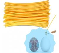 Lecreatekit Lot de 120 bougies italiennes en cire d'abeille pour décoration d'œufs de Pâques ukrainiens, fils de cire jaune triple filtrés pour l'art pysanky, design fin de 13,34 cm pour travaux