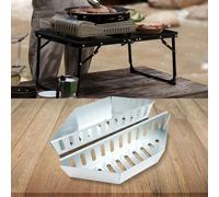 Lecreatekit Lot de 2 paniers à charbon en acier inoxydable pour barbecue bouilloire, allume-feu avec chaleur indirecte pour saisir les steaks, accessoires de cuisine en plein air