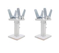 Lecreatekit Lot de 2 supports de radiateur réglables en acier pour radiateurs à panneaux, pieds de support de sol robustes de 14 à 21 cm de hauteur avec vis d'expansion et clés hexagonales, blanc et