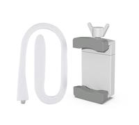 Lecreatekit Lot de 2 supports flexibles en col de cygne pour moniteur de bébé, support sécurisé à clip de berceau avec bras réglable, installation facile sans outil pour chambre d'enfant, blanc