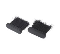 Lecreatekit Lot de 2 têtes de brosse de cheminée, outils de nettoyage de rechange en bois noir avec poils doux en noix de coco pour poêles et cheminées, 11 x 3,5 x 9,5 cm