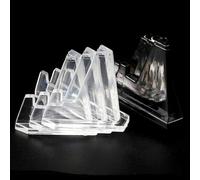 Lecreatekit Lot de 20 présentoirs pour pièces de monnaie en plastique transparent - Porte-capsules ronds et carrés en acrylique avec base chevalet pour collection numismatique, 3,6 x 2,7 cm