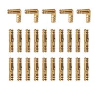 Lecreatekit Lot de 25 charnières cylindriques en laiton pliables à 270 degrés pour loisirs créatifs, boîte à bijoux, boîte à bijoux, ton or, 1,9 cm, petit matériel