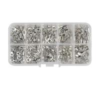 Lecreatekit Lot de 320 cosses OTUT en cuivre pressées à froid, connecteurs de câble en cuivre pour un câblage sûr, excellente conductivité et résistance à l'oxydation, argent, 12,5 x 6 x 2 cm
